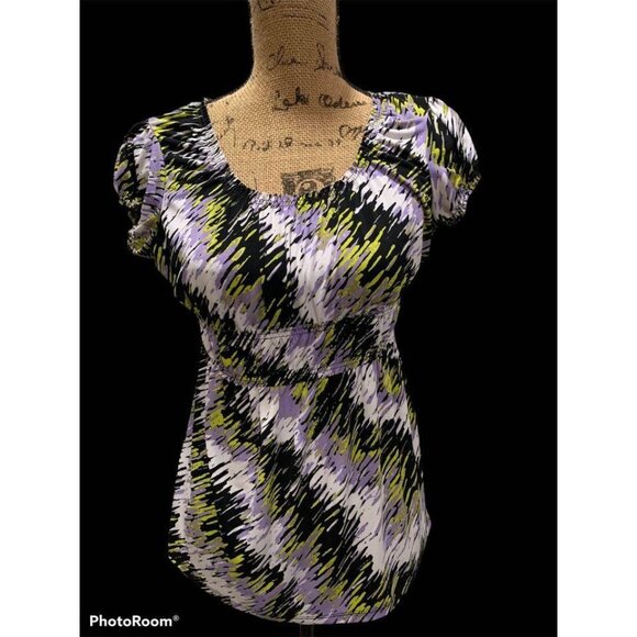 🌸3/$15🌸Worthington Small Stretch Multi-Colored Pattern Blouse - Picture 1 of 4